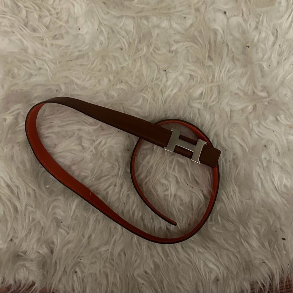 Beautiful Hermes belt, double sided, double color size 75”
